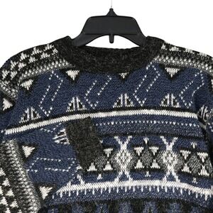 Vintage 90s Barrel Fair Isle Nordic Sweater Womens XXS USA Made Cozy Knit